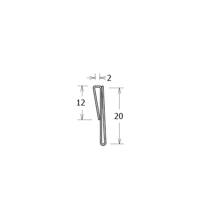 Porte étiquette ht 20 mm à clipser sur chant de 2 mm